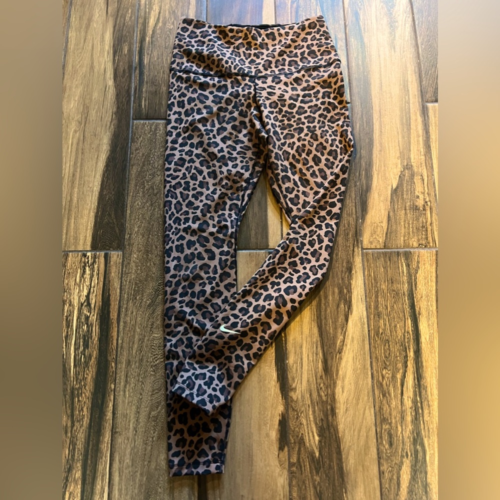 Nike Leopard Print Leggings - Brown and Black
